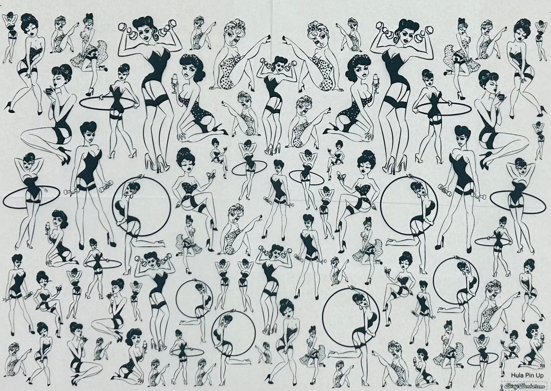 Hula Pin Up - Underglaze Transfer Sheet