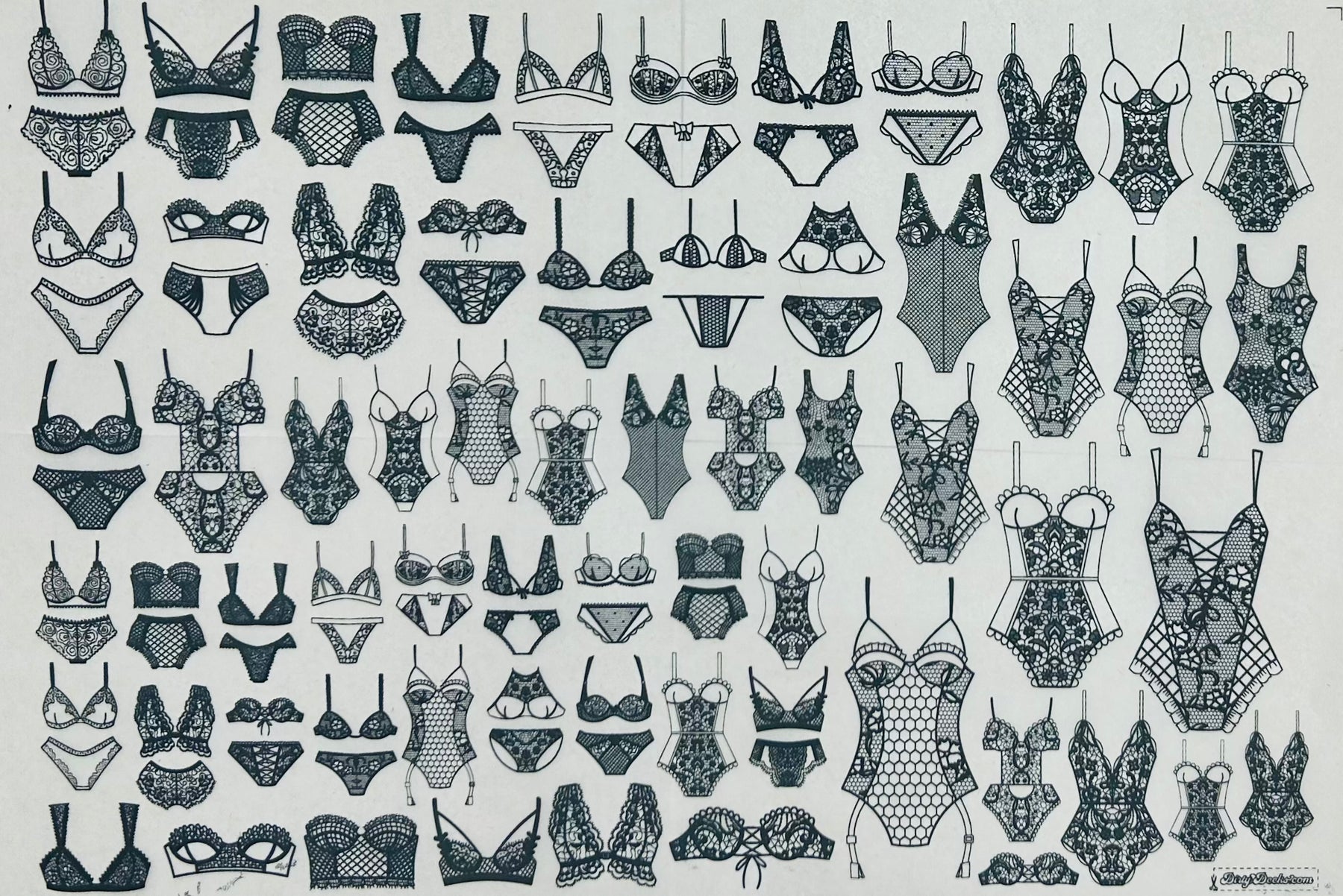 Lingerie - Underglaze Transfer Sheet