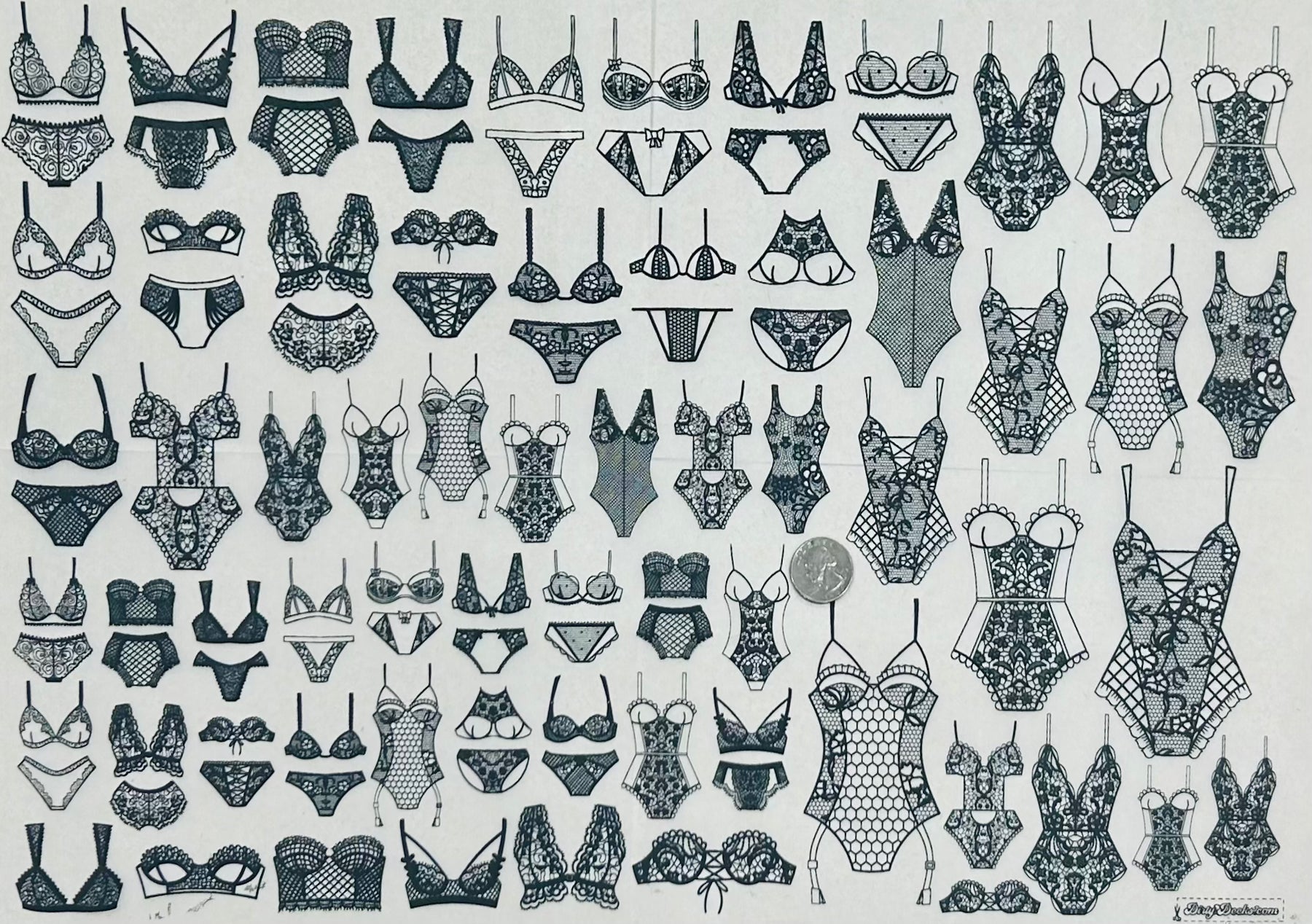 Lingerie - Underglaze Transfer Sheet