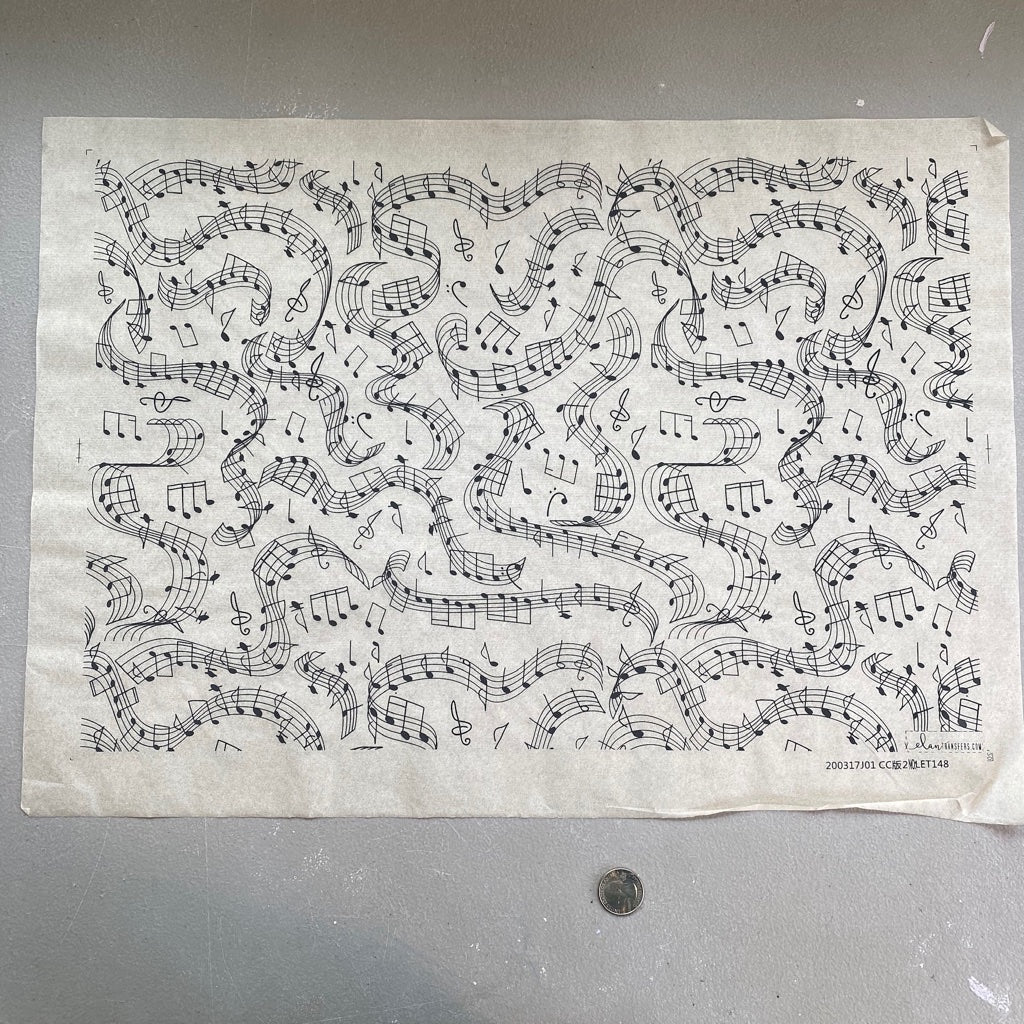 Music Notes - Underglaze Transfer Sheet