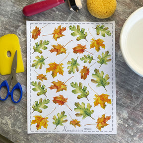 Fall Leaves - Overglaze Decal Sheet