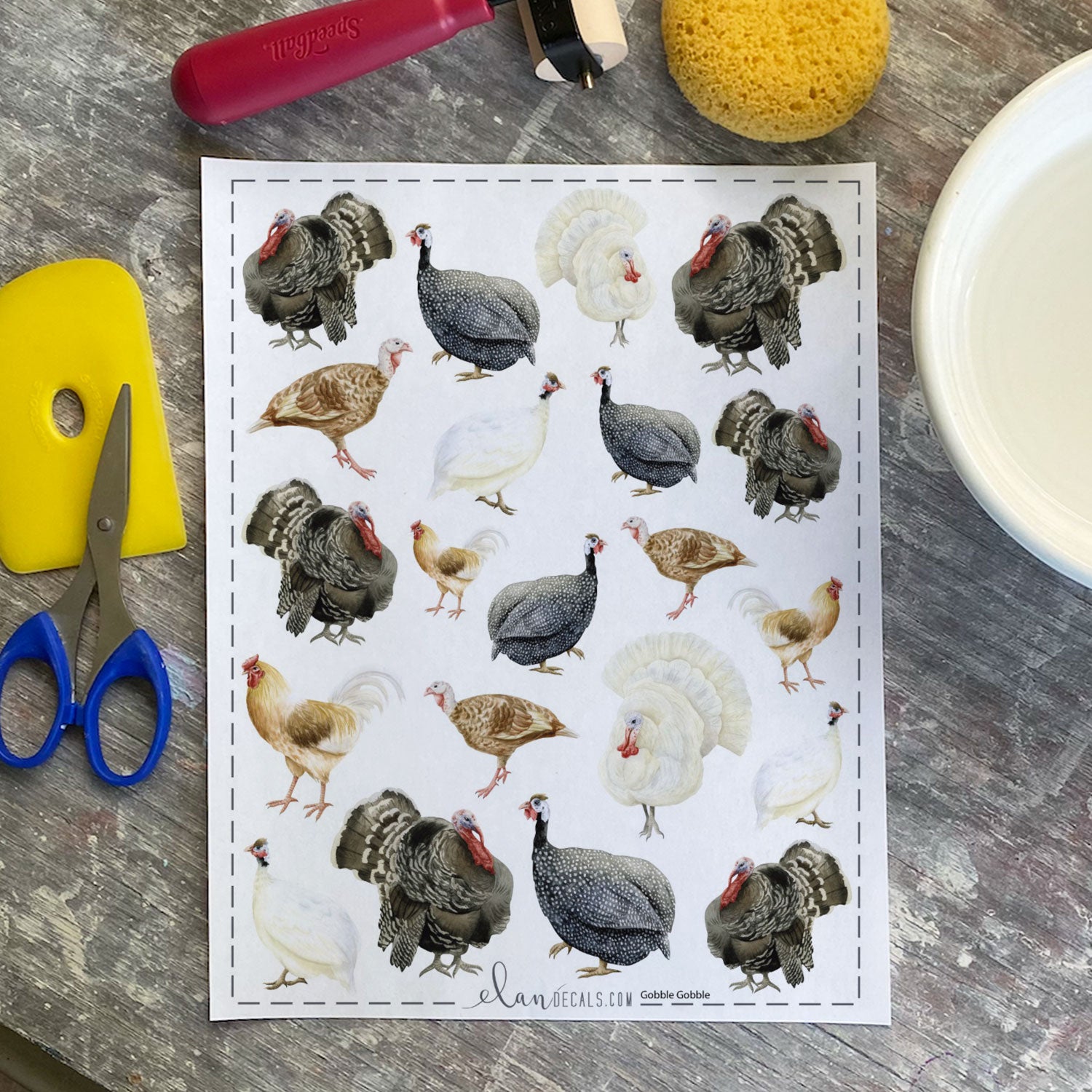 Gobble Gobble - Overglaze Decal Sheet