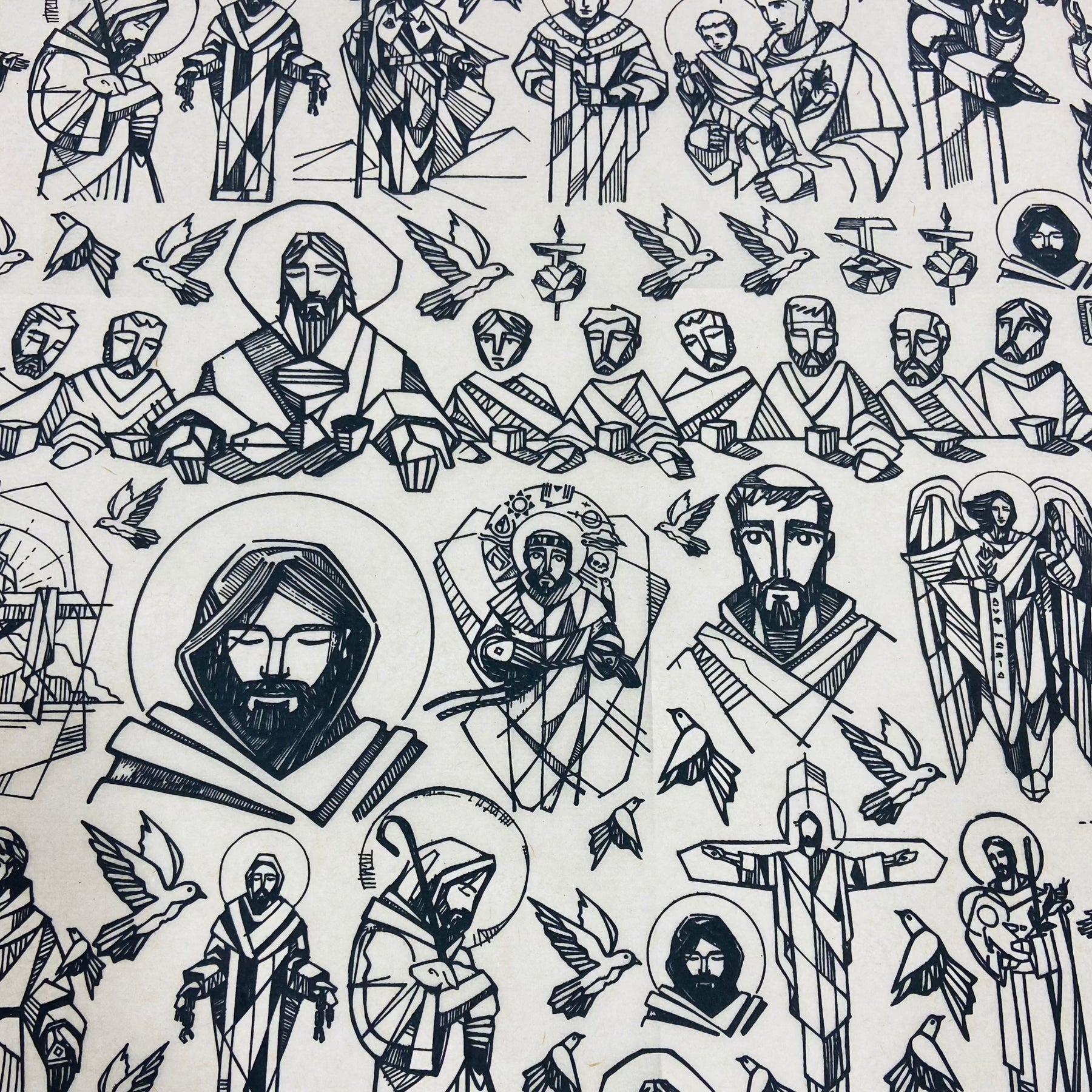 Saints - Underglaze Transfer Sheet - Black