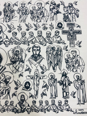 Saints - Underglaze Transfer Sheet - Black