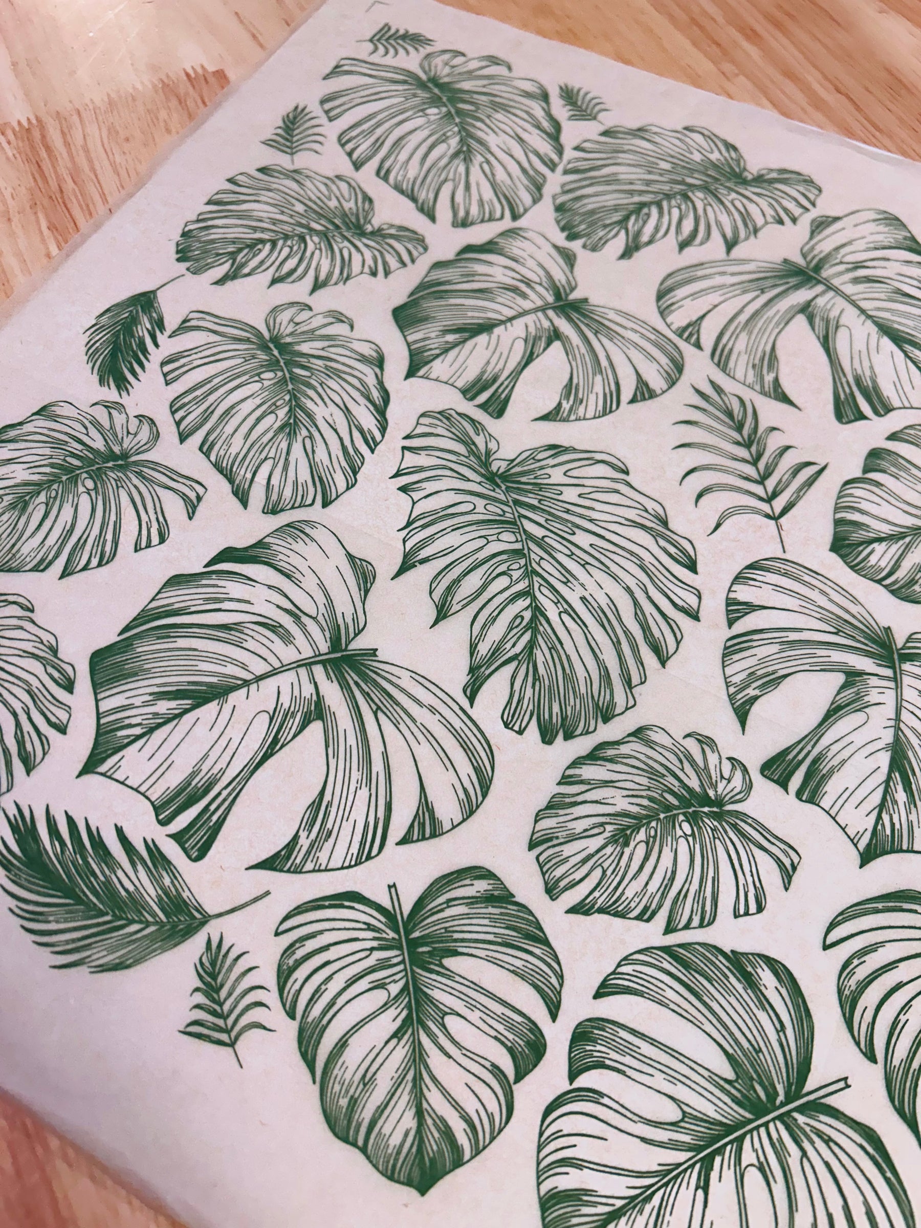 Rainforest Leaves - Underglaze Transfer Sheet