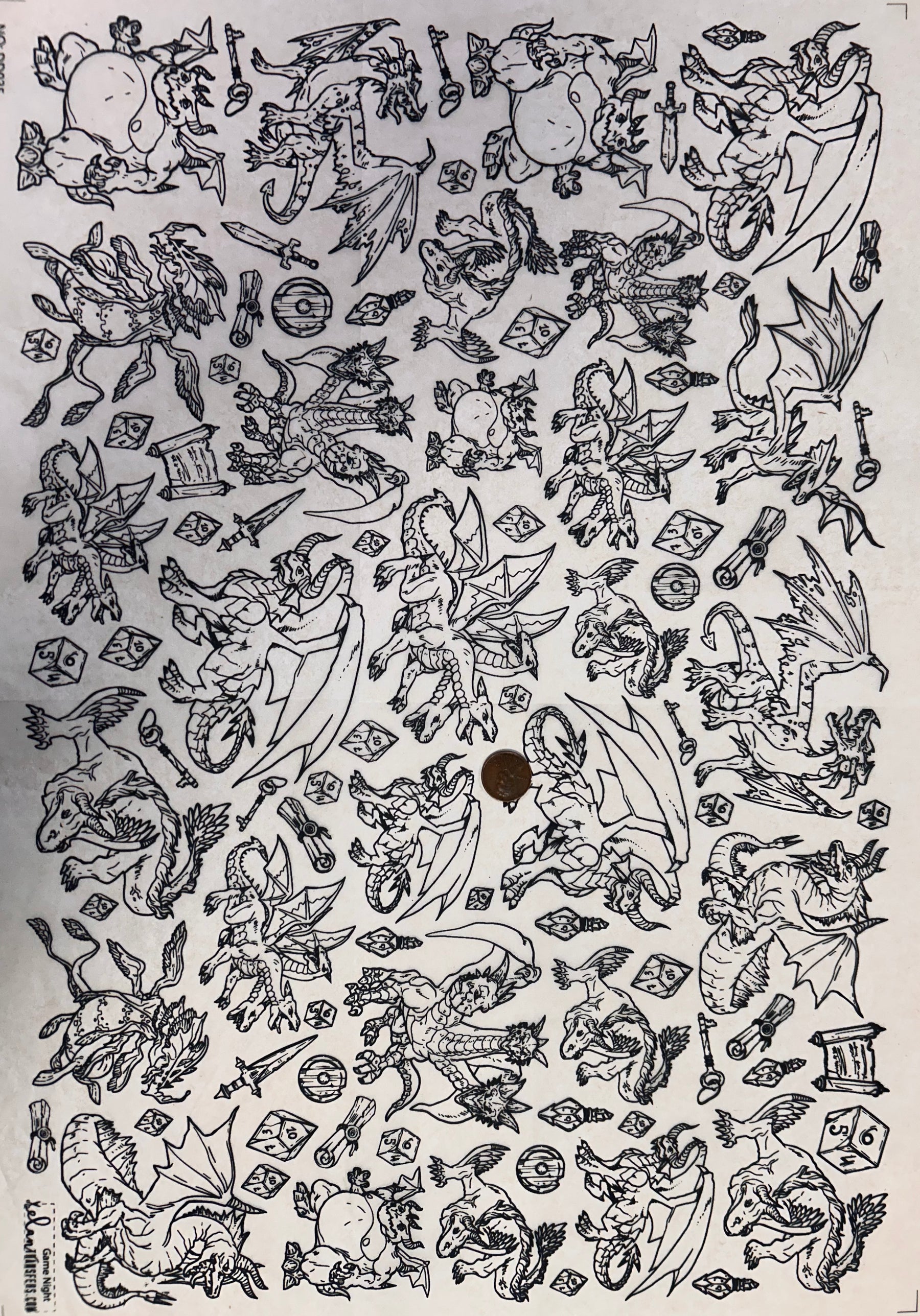 Game Night - Underglaze Transfer Sheet
