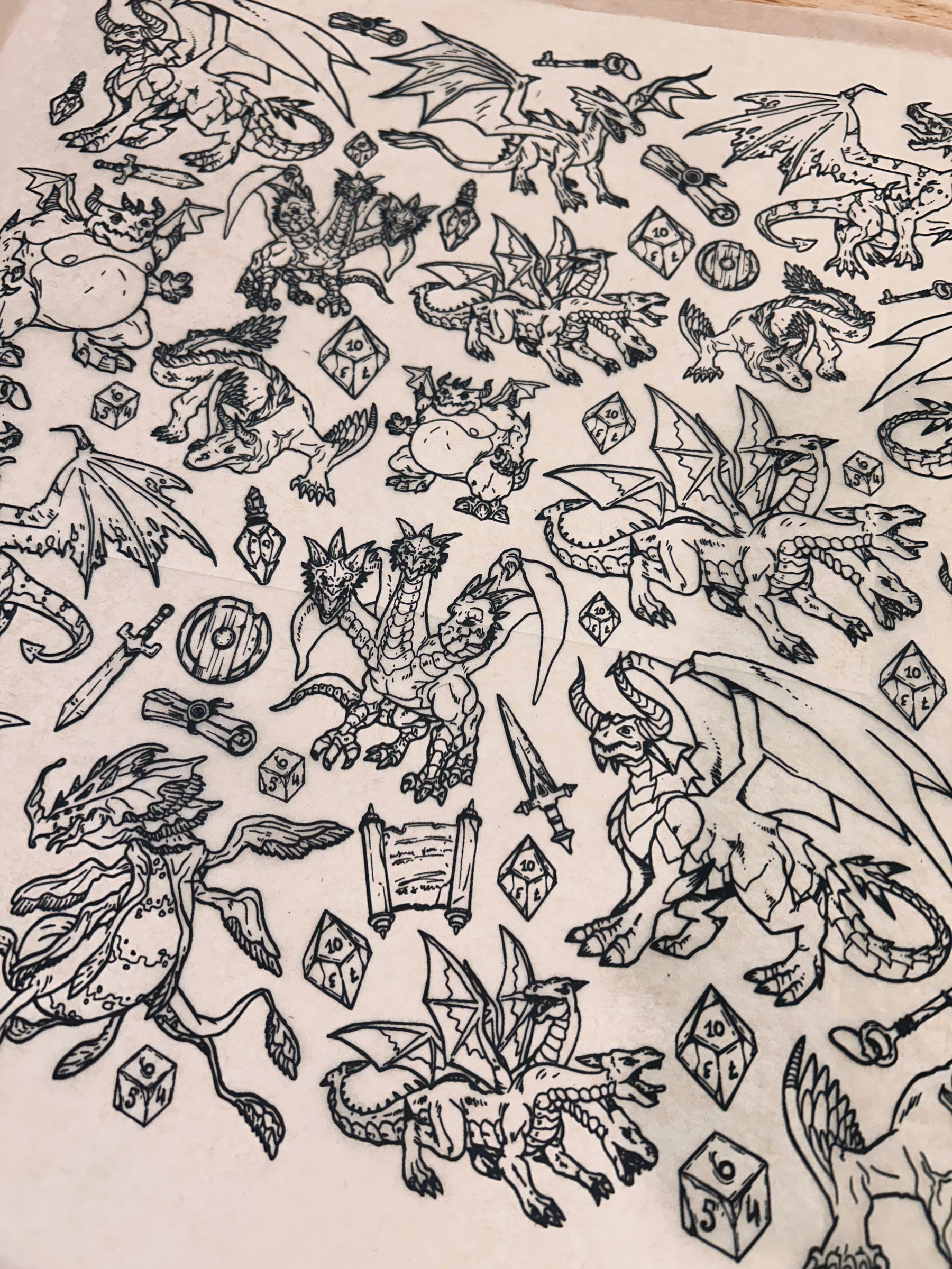 Game Night - Underglaze Transfer Sheet