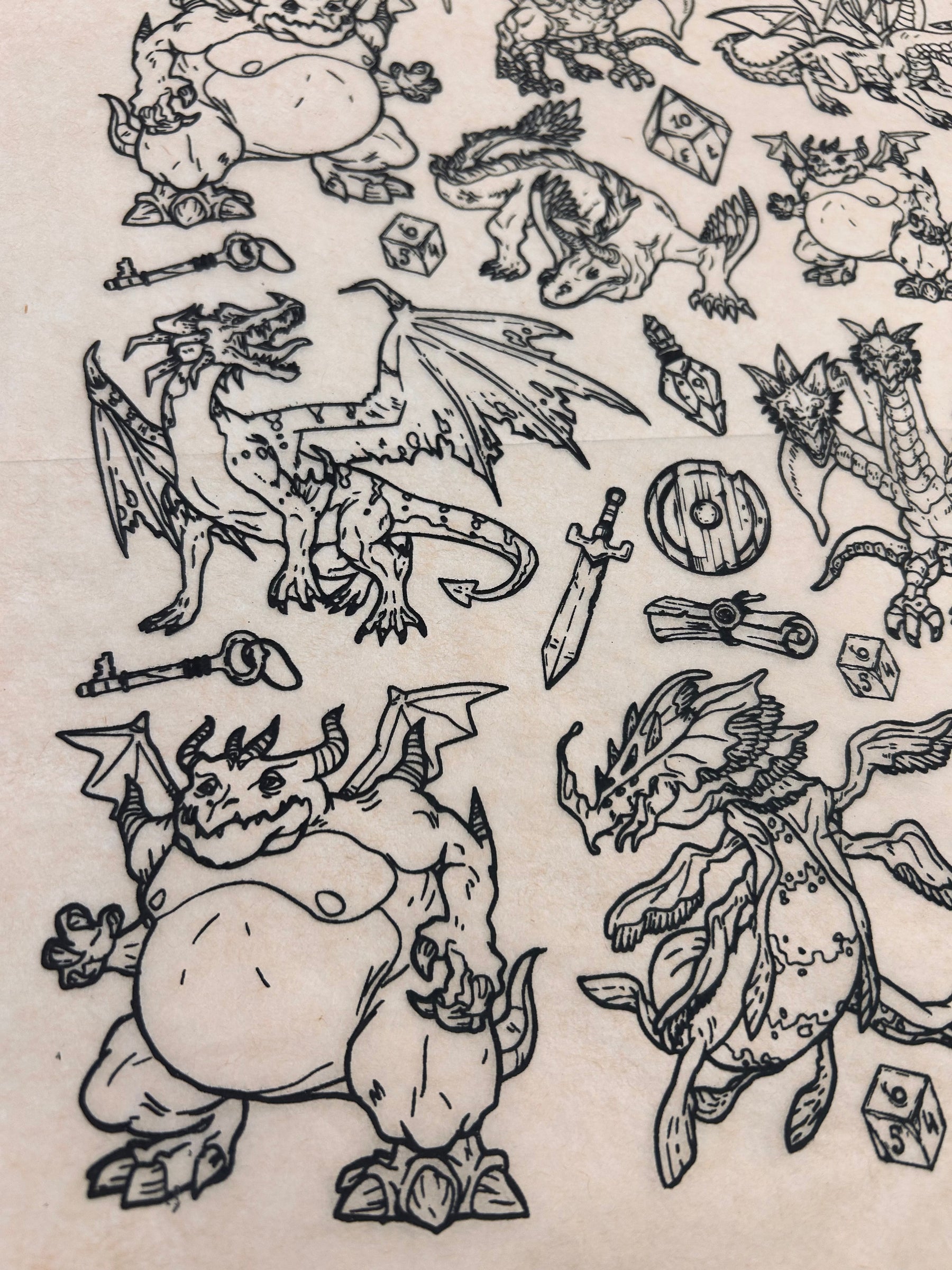 Game Night - Underglaze Transfer Sheet