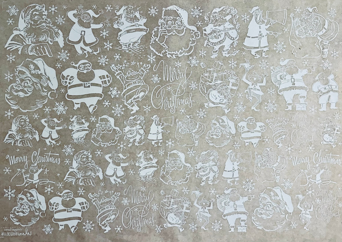 Vintage Santa - Underglaze Transfer Sheet - You Choose Color