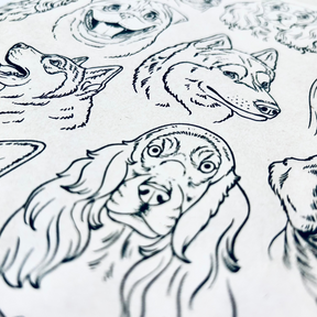 Dogs - Underglaze Transfer Sheet - You Choose Color