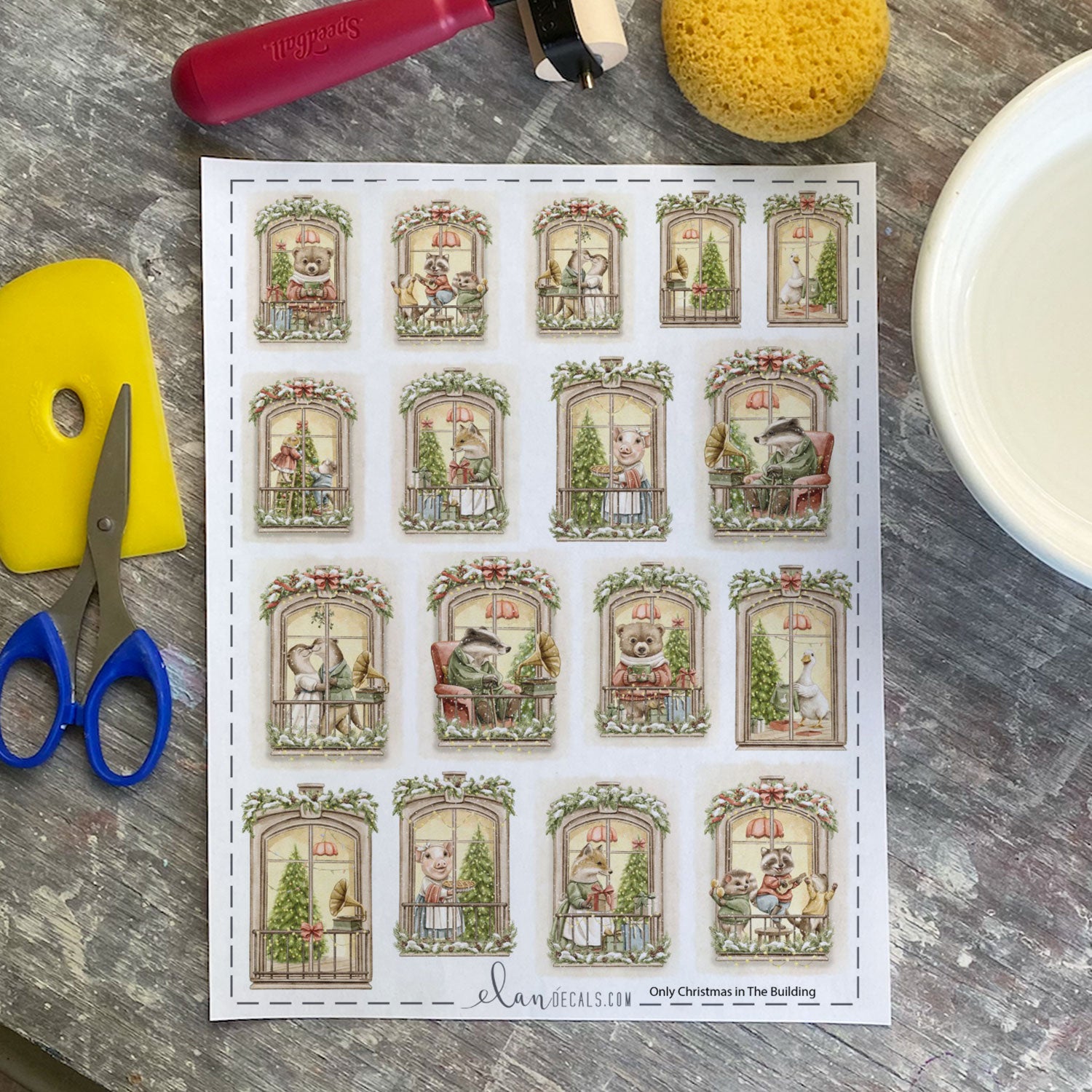Only Christmas in the Morning - Overglaze Decal Sheet