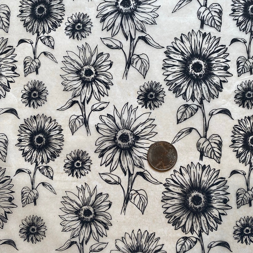 Sunflowers - Underglaze Transfer Sheet - You Choose Color