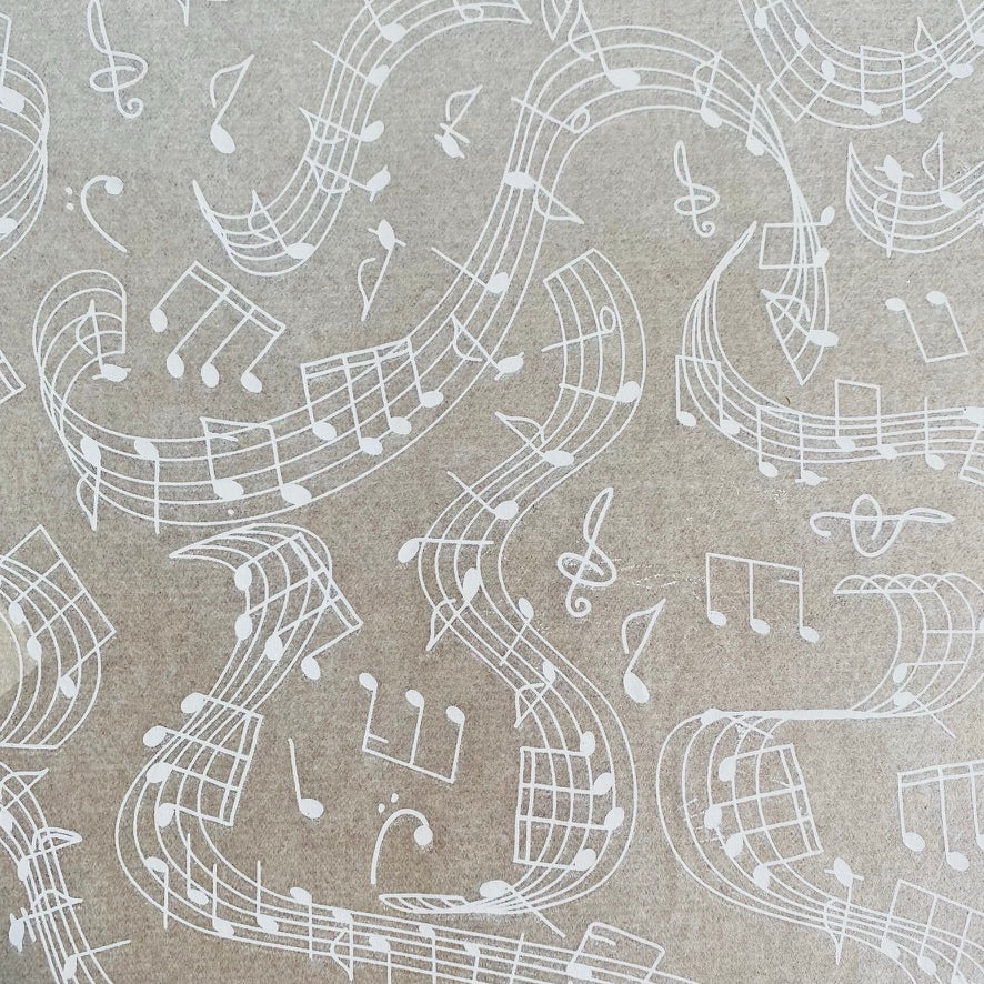 Music Notes -  Underglaze Transfer Sheet - You Choose Color