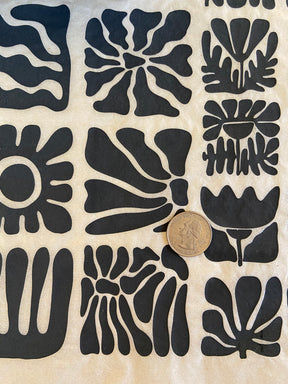 Wood Block Flowers - Underglaze Transfer Sheet - You Choose Color