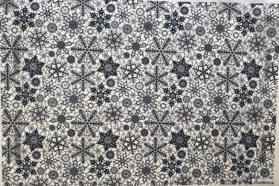 Snowflake Lace - Underglaze Transfer Sheet - You Choose Color