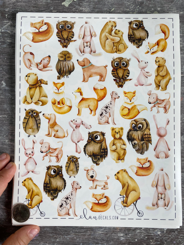 Animals Cutsie Tootsie - Overglaze Decal Sheet