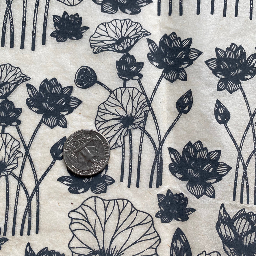 Lotus Flowers - Underglaze Transfer Sheet - Black