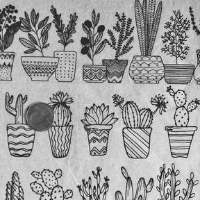 Potted Plants - Underglaze Transfer Sheet - You Choose Color