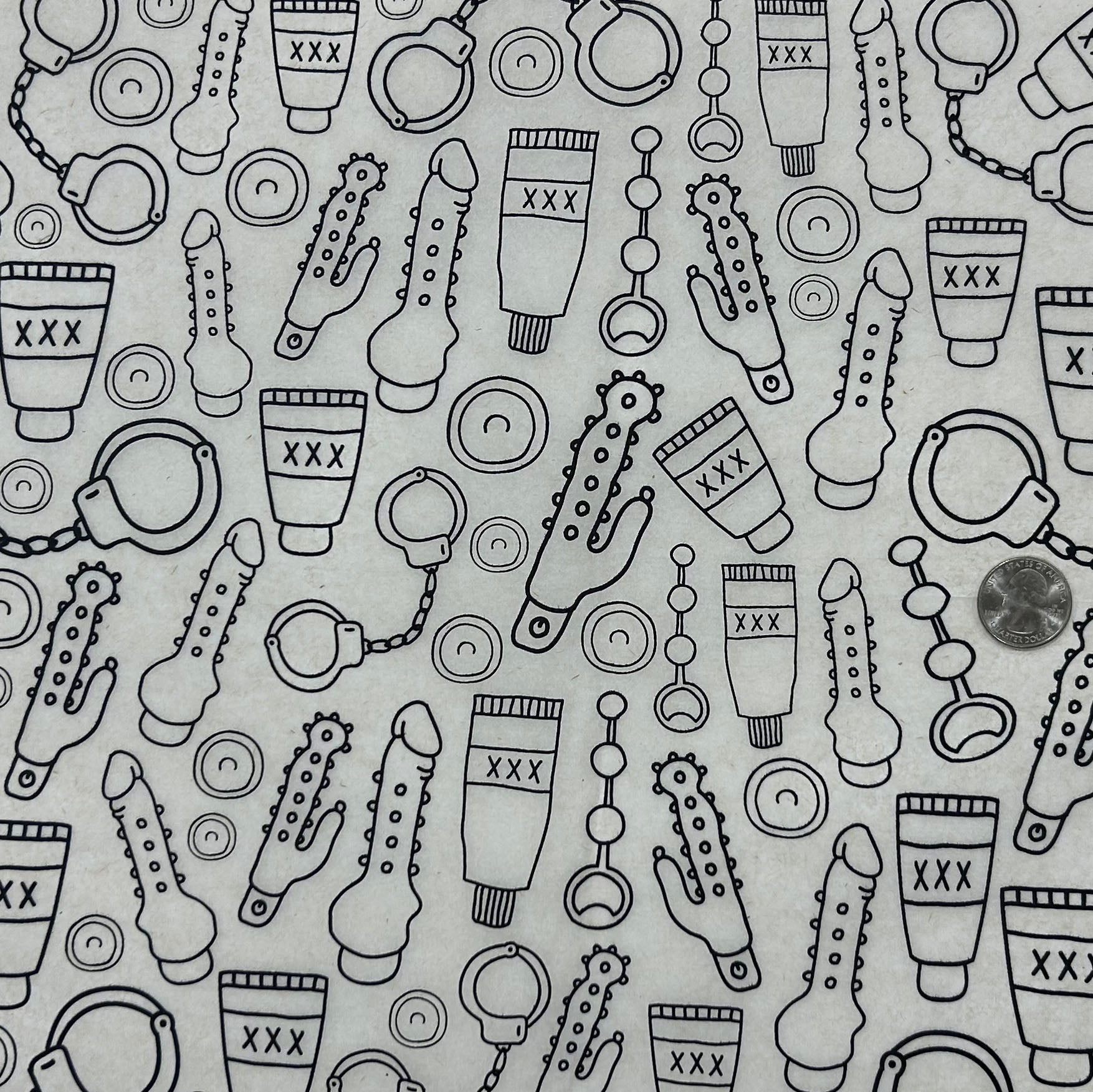 Sex Toys - Underglaze Transfer Sheet - Black