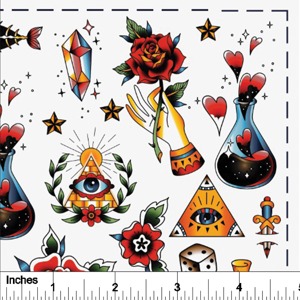 Vintage Tattoo - Overglaze Decal Sheet