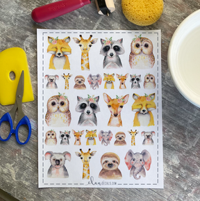 Animal Faces - Overglaze Decal Sheet