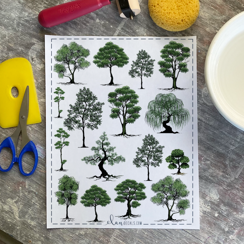 Trees - Overglaze Decal Sheet