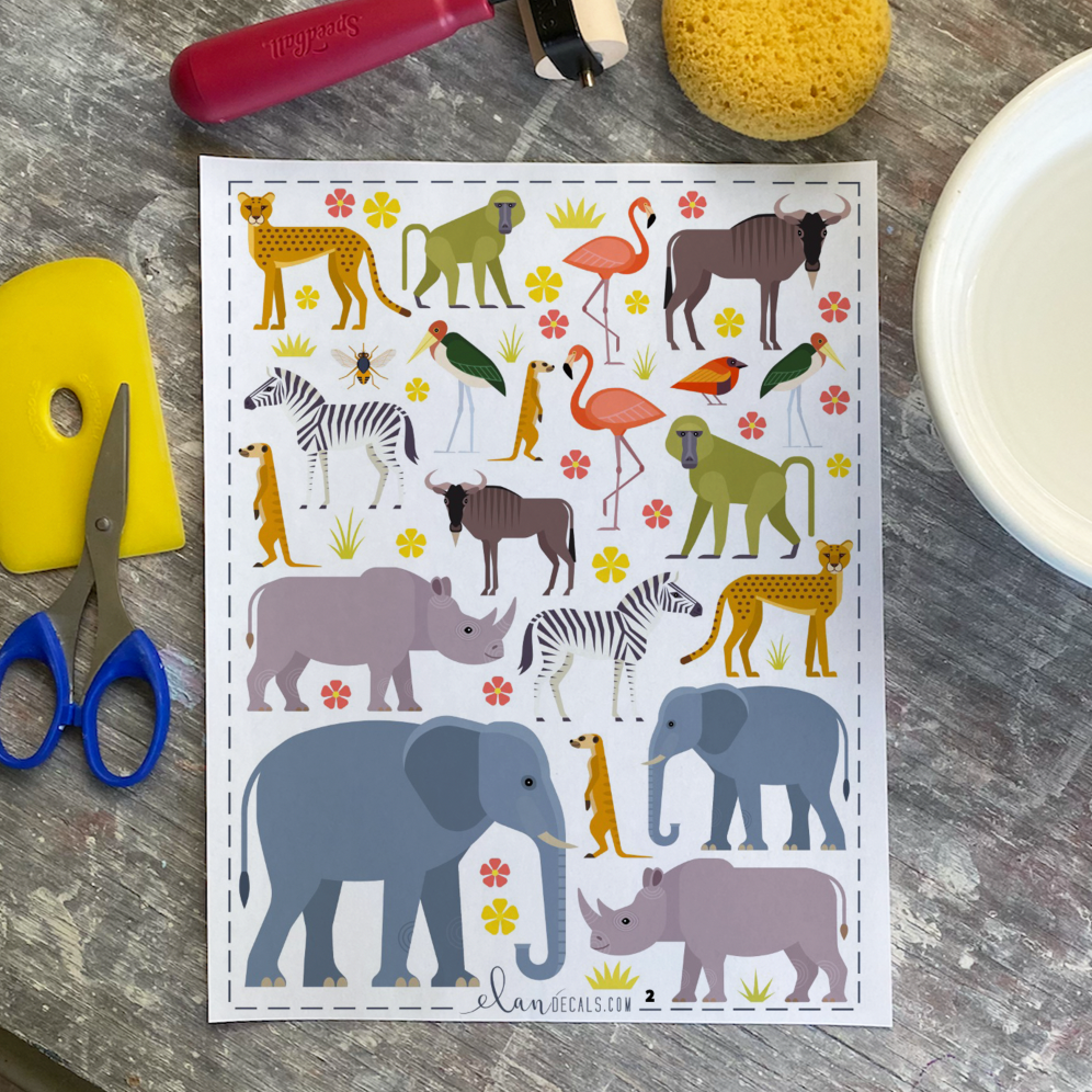 Safari Elephant - Overglaze Decal Sheet