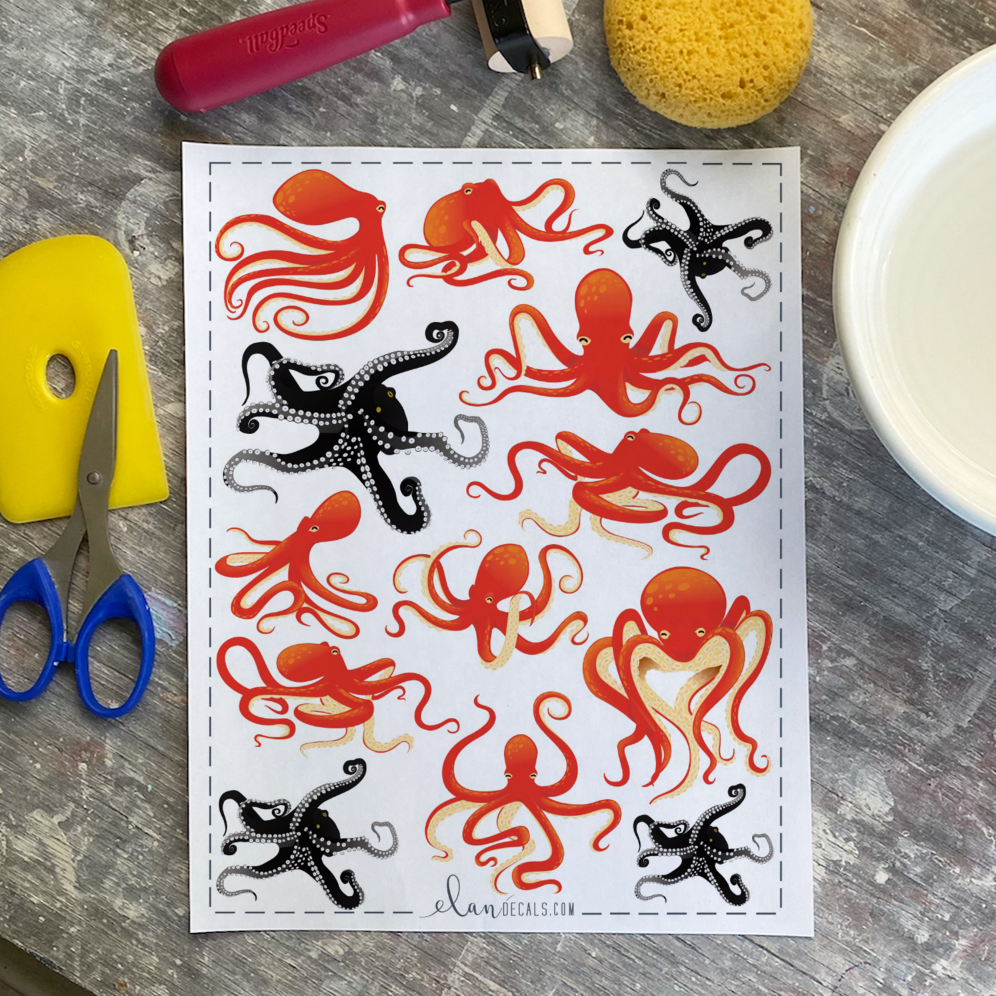 Octopus - Overglaze Decal Sheet