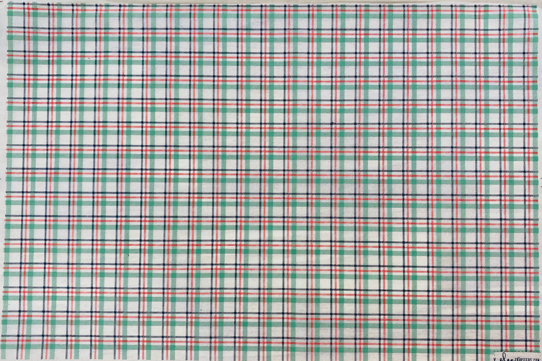 Holiday Plaid - Underglaze Transfer Sheet - Green / Red / Black