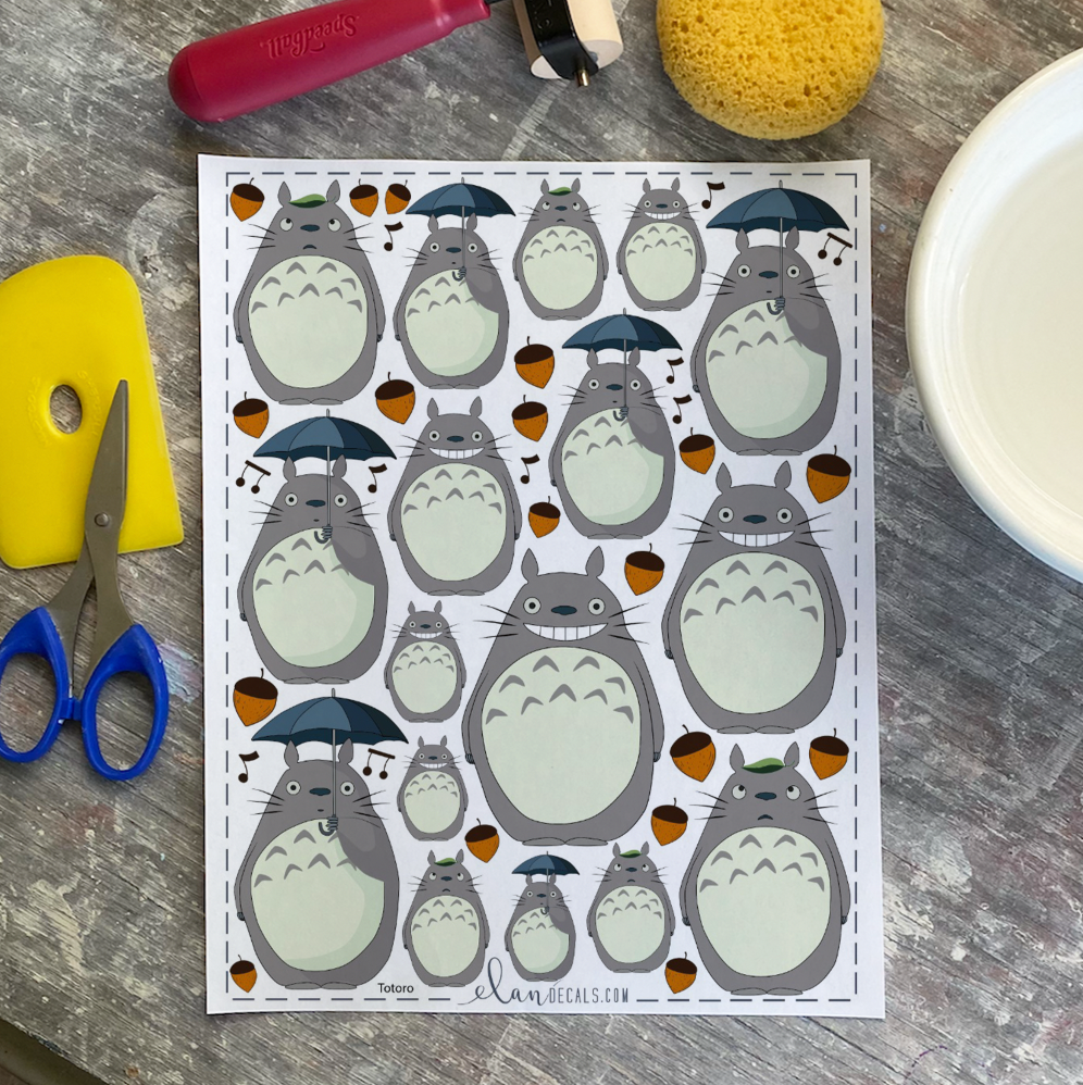 Totoro - Overglaze Decal Sheet - FOR PERSONAL USE ONLY