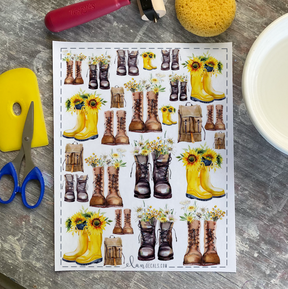 Flower Booties - Overglaze Decal Sheet