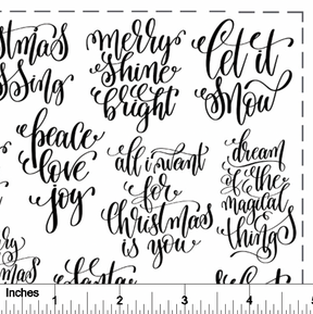 Christmas Words 1 - Overglaze Decal Sheet