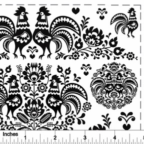 Folk Art Chickens - Overglaze Decal Sheet