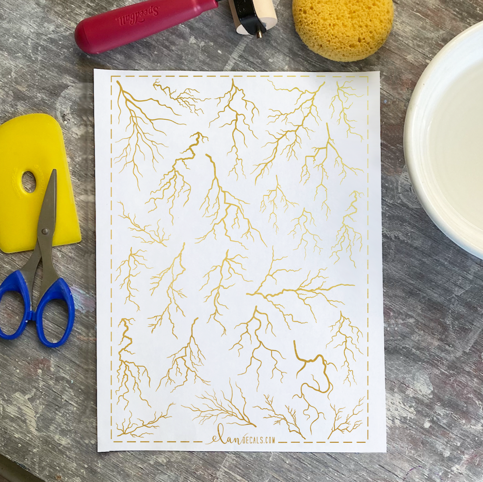 Lightning - 24K GOLD - Overglaze Decal Sheet