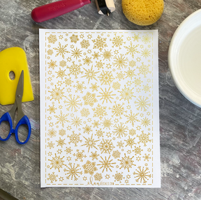 Snowflakes - 24K GOLD - Overglaze Decal Sheet