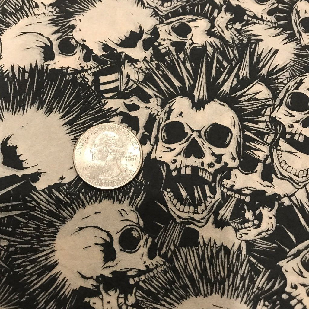 Mohawk Skull - Underglaze Transfer Sheet - Black