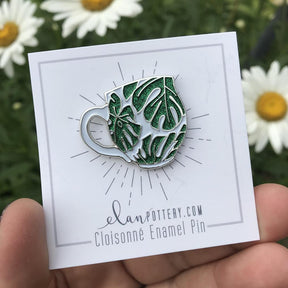 Monstera Leaf Mug Enamel Pin (you choose color)