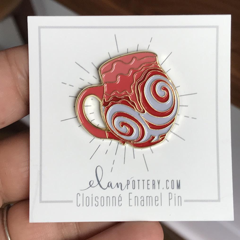 Swirl Mug Enamel Pin (You Choose Color)