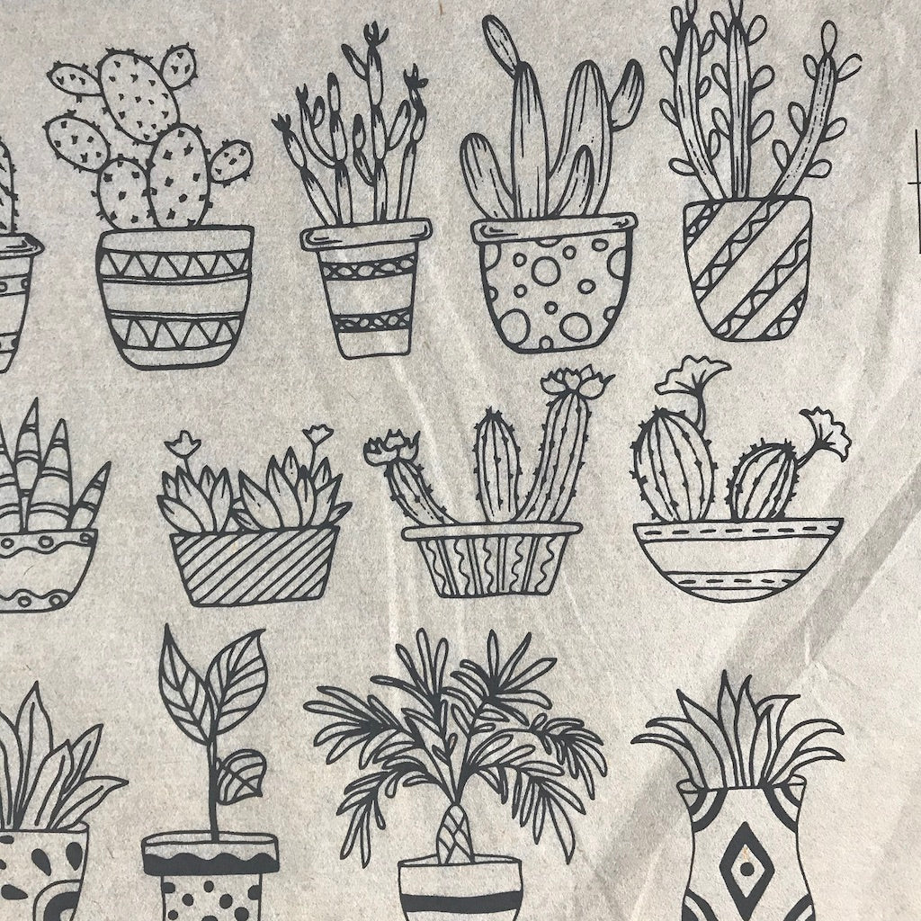 Potted Plants - Underglaze Transfer Sheet - You Choose Color