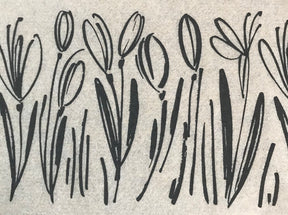 Sketched Flowers - Underglaze Transfer Sheet - You Choose Color