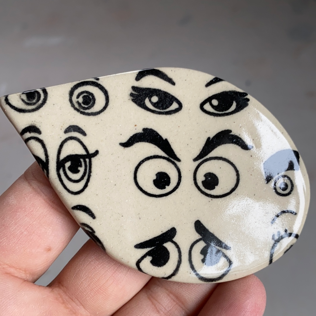 Googly Eyes - Underglaze Transfer Sheet - Black