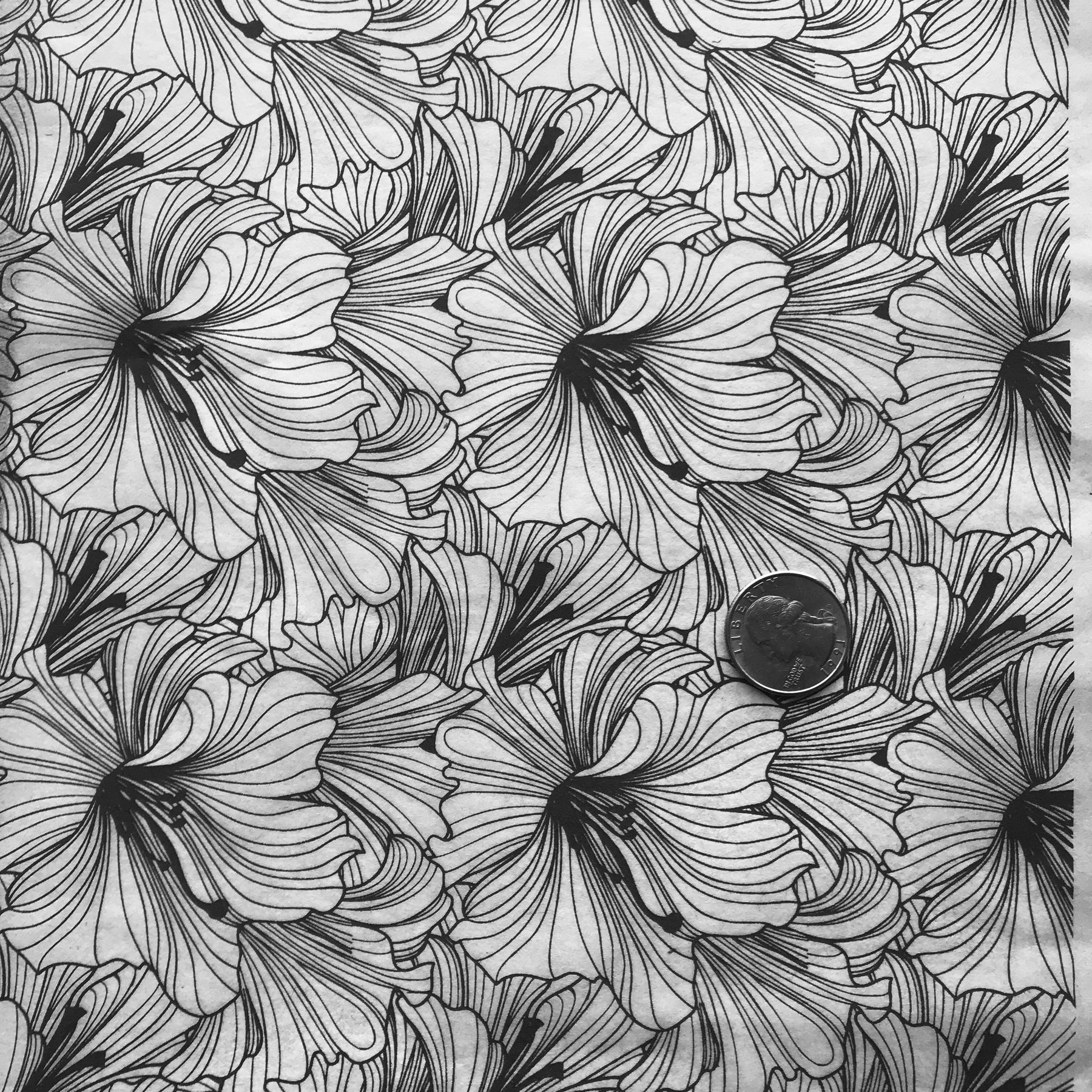 Hibiscus - Underglaze Transfer Sheet - You Choose Color