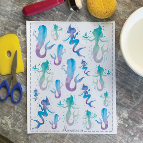 Mermaids Ombre - Overglaze Decal Sheet